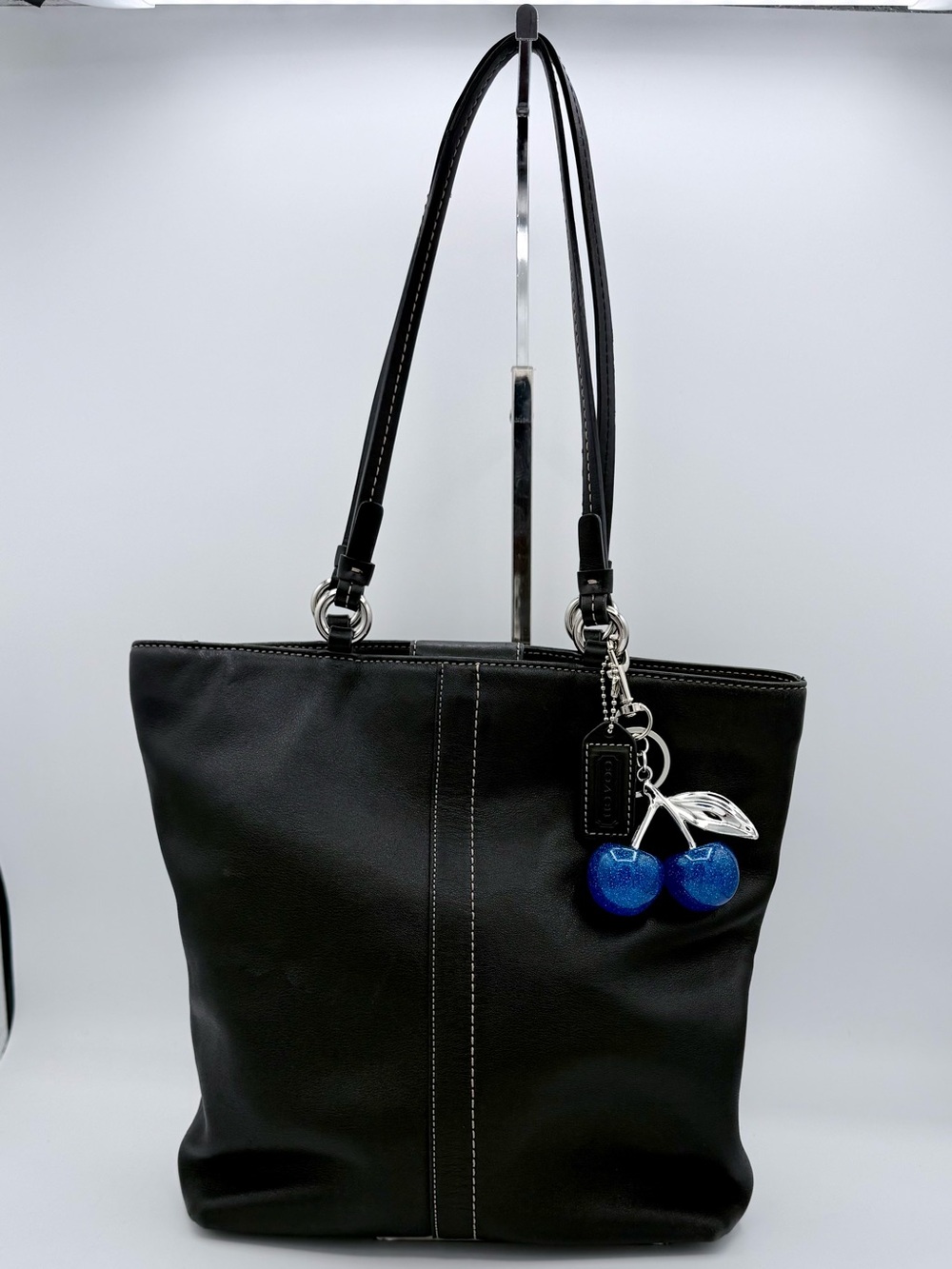 Vintage COACH Legacy Slim Tote Bag Black Glovetanned Leather 9727